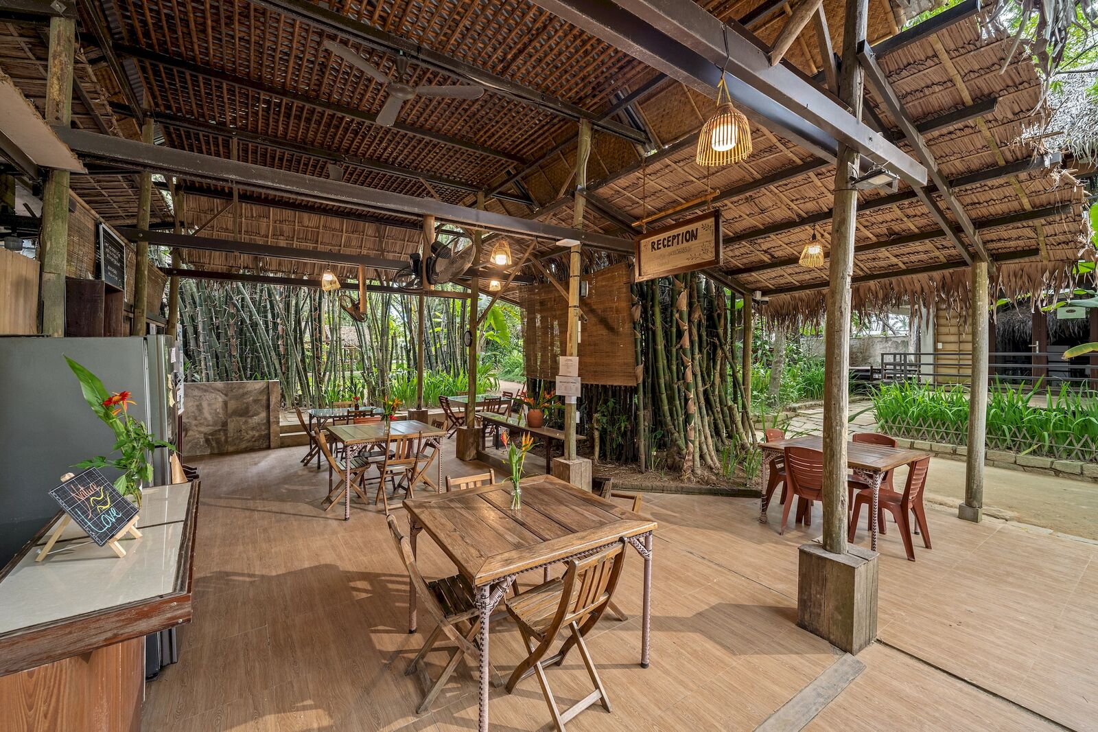 Open bamboo dining hall
